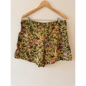 NWT Anthropologie X La Fuori Floral Embroidered Shorts Size Large